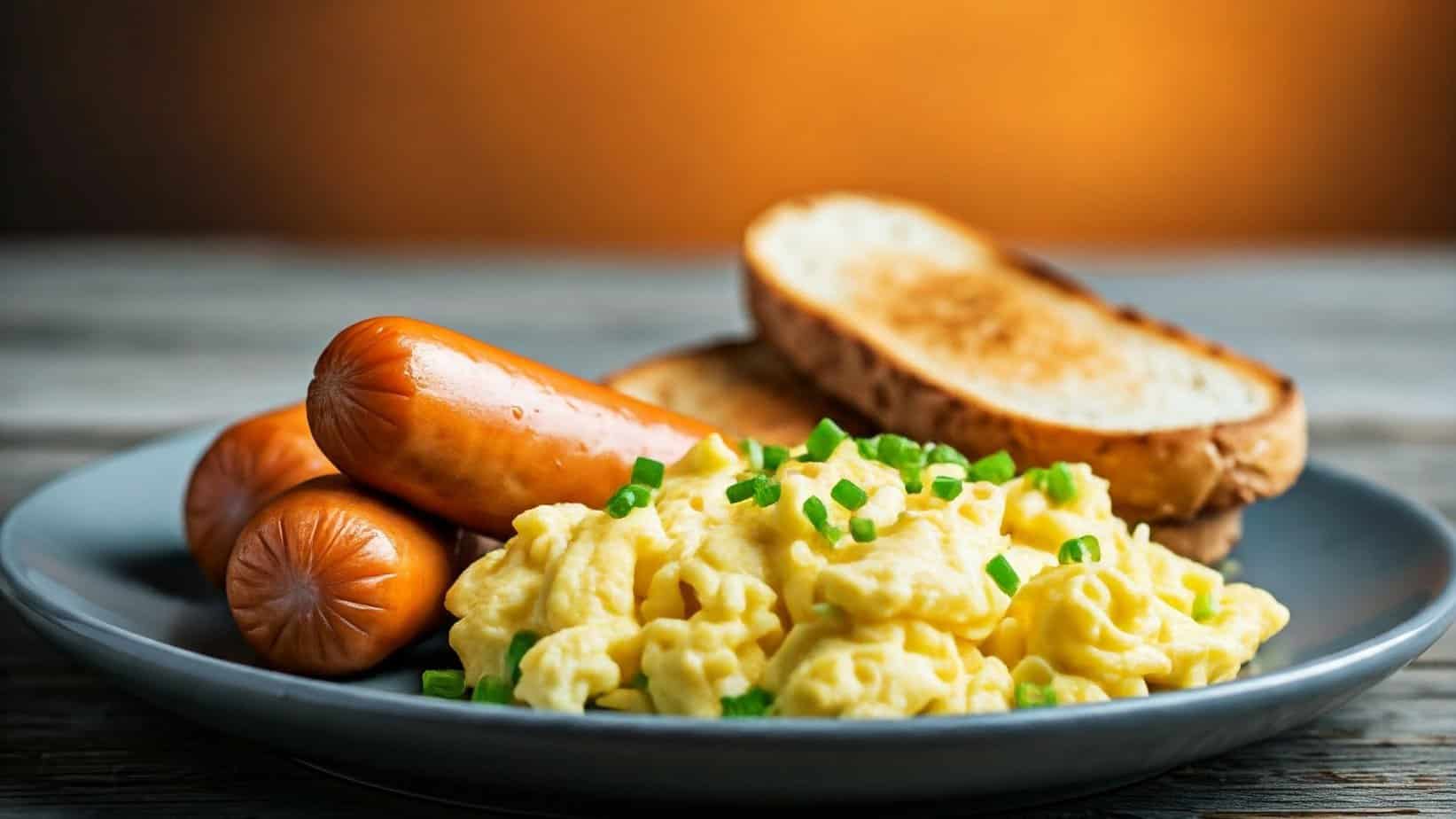 Chicken sausage and eggs