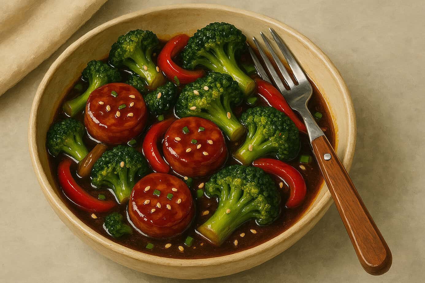 Chicken Sausage and Broccoli Stir Fry