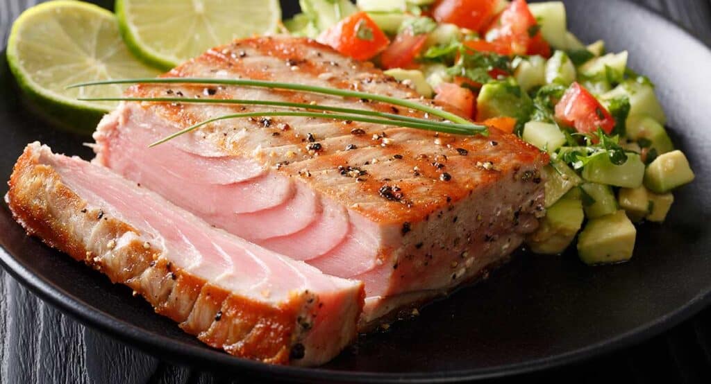 Grill tuna steaks