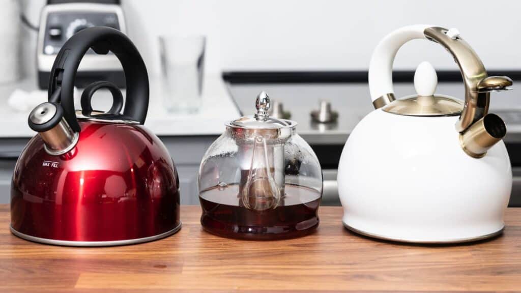 Tea kettles for glass stove tops