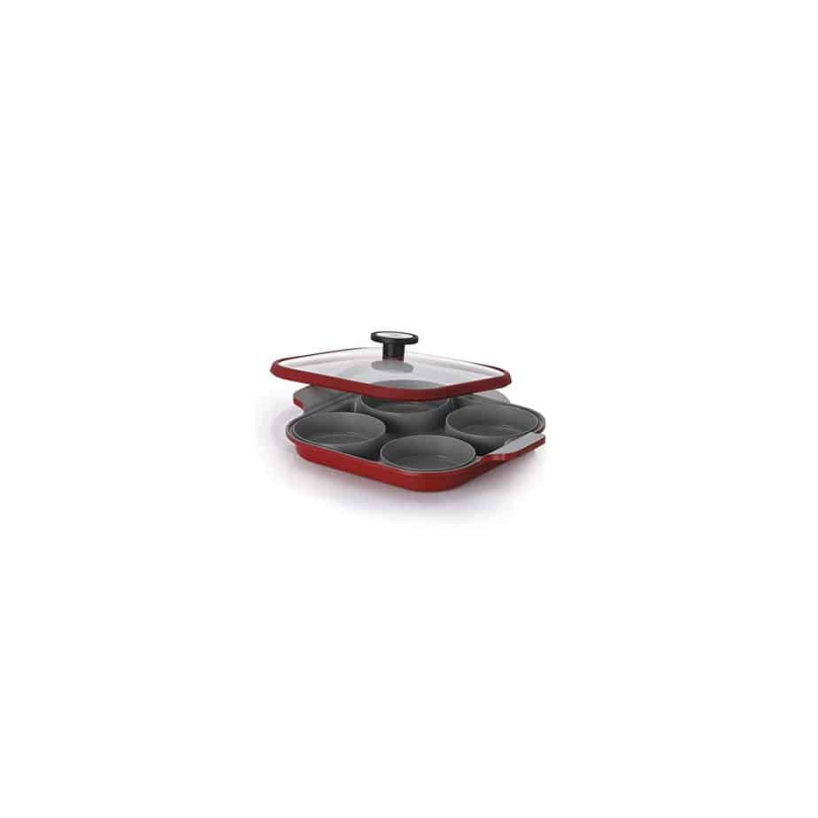 Neoflam USA Steam Plus w, Red Cast Aluminum Two-Handle Frying Pan