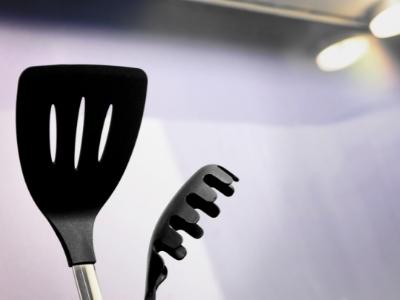 Hard plastic cooking spoon