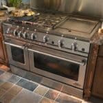 Gas stove with griddle top