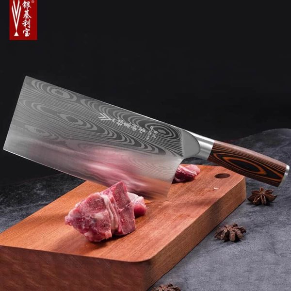 Deng knife High-grade handmade forged blade carbon steel kitchen knife meat cleaver kitchen