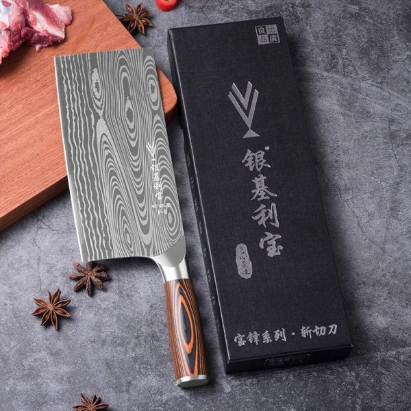 Deng knife High-grade handmade forged blade carbon steel kitchen knife meat cleaver kitchen - Image 2