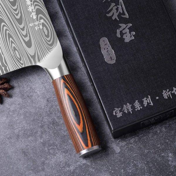 Deng knife High-grade handmade forged blade carbon steel kitchen knife meat cleaver kitchen - Image 6