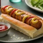 Chicken sausage hot dog