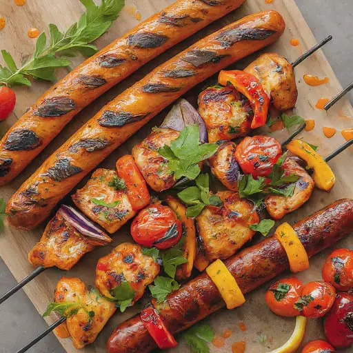 Chicken Sausage Skewers