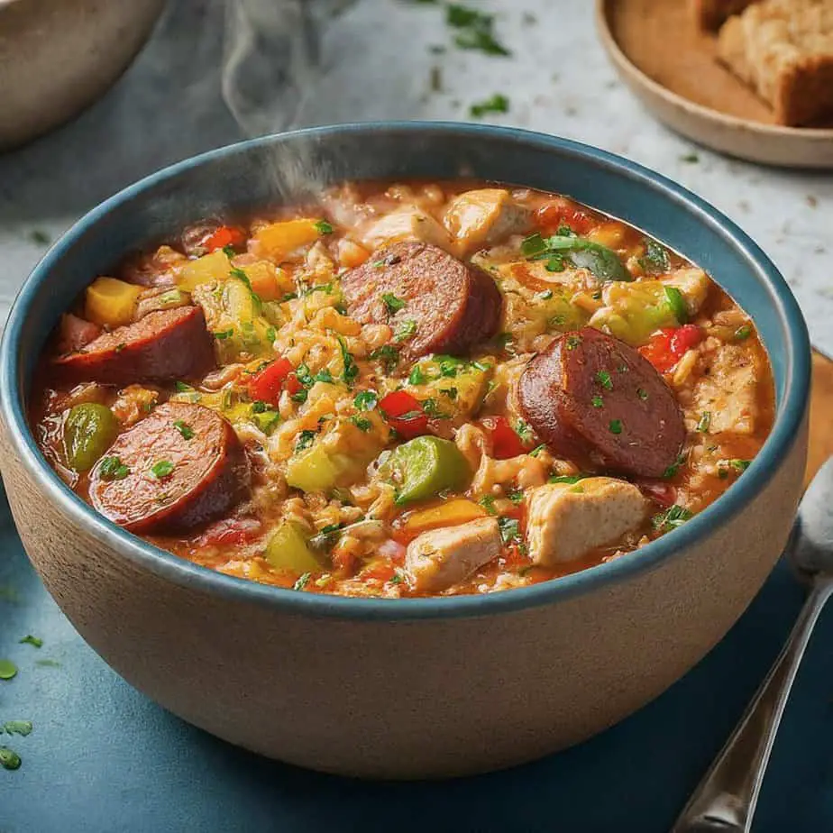 Chicken sausage jambalaya soup