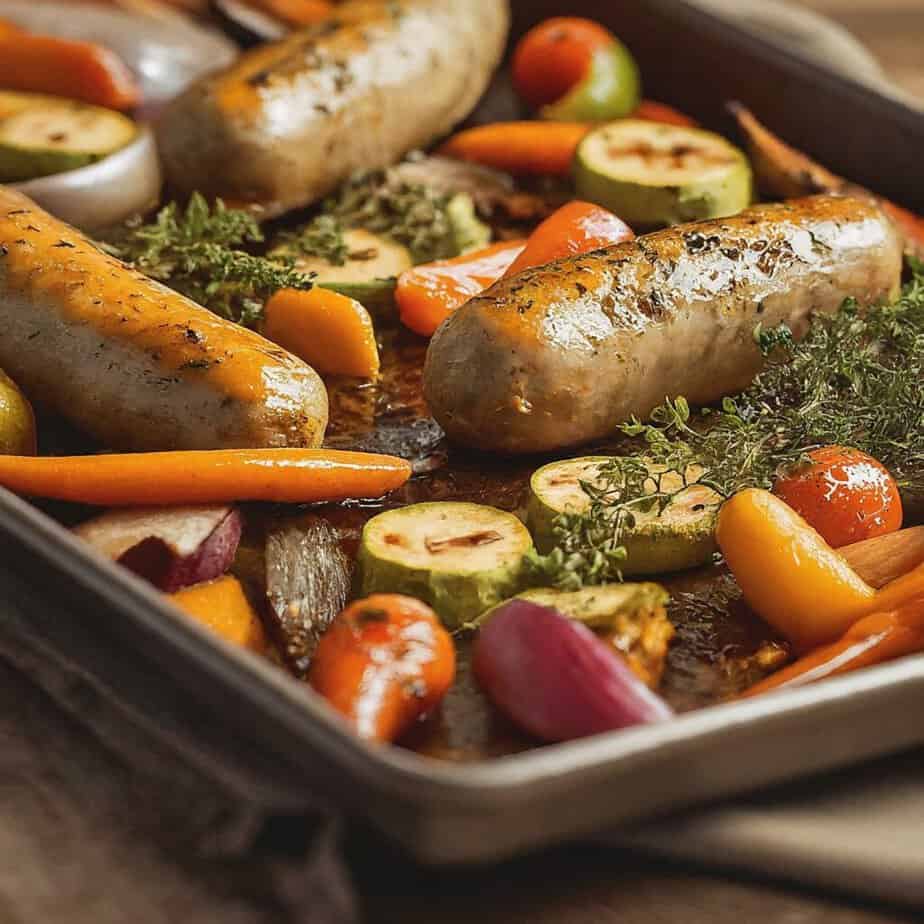 Thyme-roasted chicken sausage