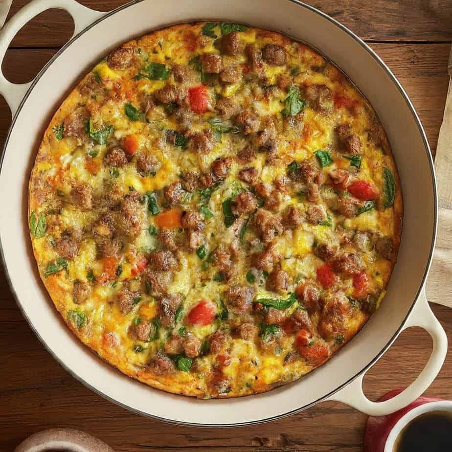 Chicken sausage breakfast casserole 2