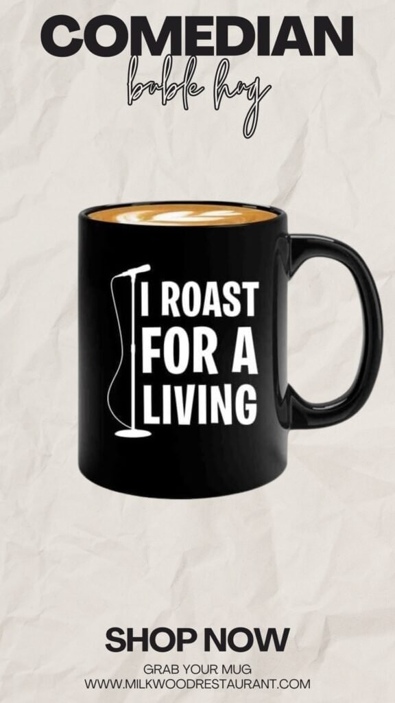 Stand up comedian coffee mug 11oz black -i roast for a living - comic writer performer actor humorous people jokester comedy writers sarcastic aspiring comedian