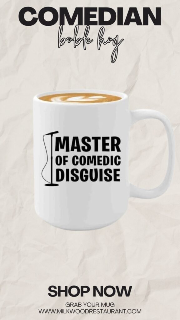 Stand up comedian coffee mug 15oz white -master of comedic disguise - comic writer performer actor humorous people jokester comedy writers sarcastic aspiring comedian