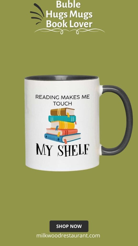 Book lover two tone black edition coffee mug 11oz - touch my shelf - funny book lover reader novelist fiction romance writer favorite library day librarian gift