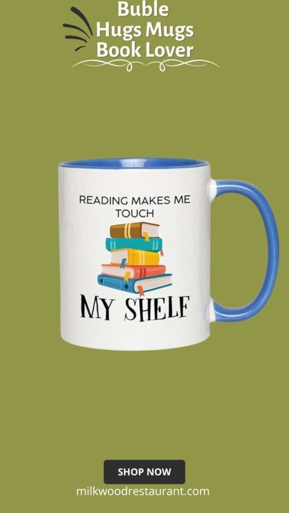 Book lover two tone blue edition coffee mug 11oz - touch my shelf - funny book lover reader novelist fiction romance writer favorite library day librarian gift