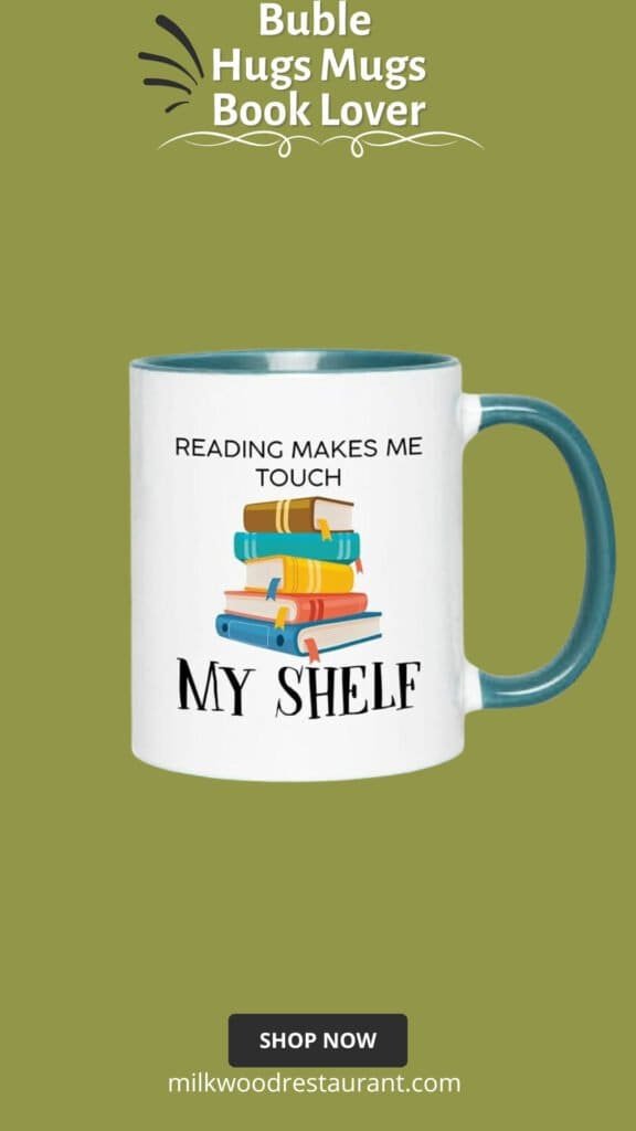 Book lover two tone green edition coffee mug 11oz - touch my shelf - funny book lover reader novelist fiction romance writer favorite library day librarian gift