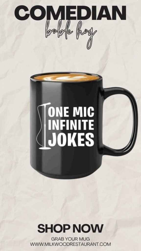 Stand up comedian coffee mug 15oz black -one mic infinite jokes - comic writer performer actor humorous people jokester comedy writers sarcastic aspiring comedian