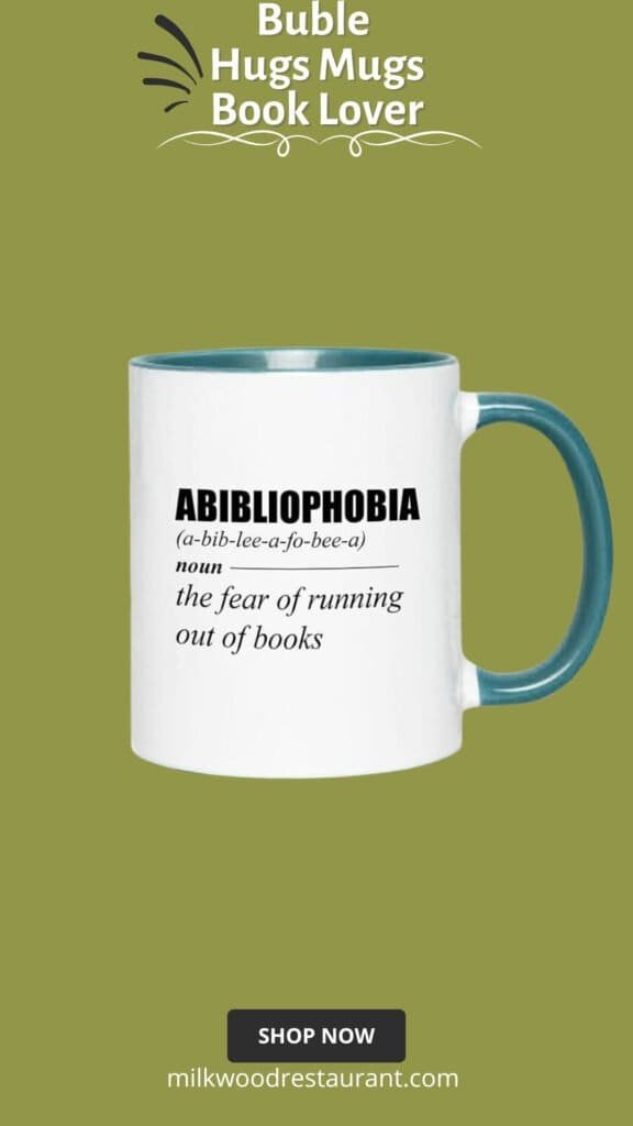 Book lover two tone green edition coffee mug 11oz - abibliophobia - funny book lover reader novelist fiction romance writer favorite library day librarian gift