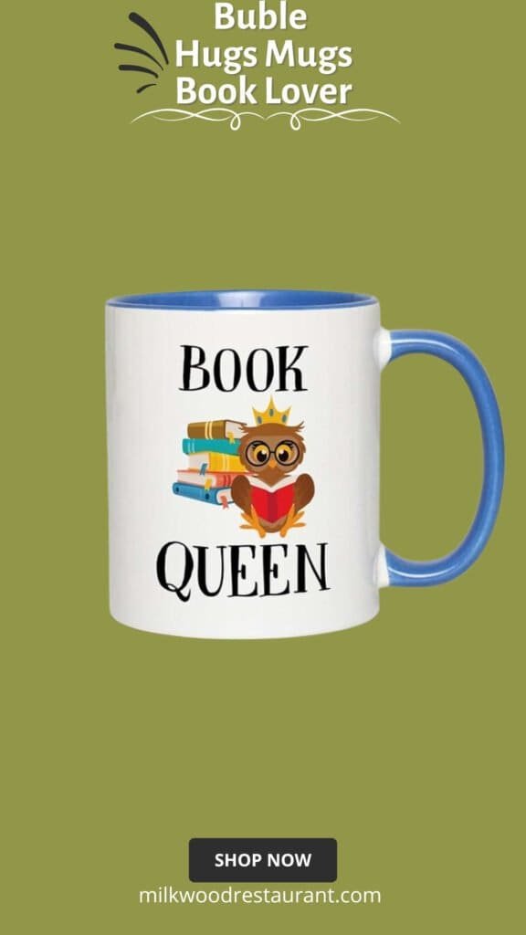 Book lover two tone blue edition coffee mug 11oz - book queen - funny book lover reader novelist fiction romance writer favorite library day librarian gift