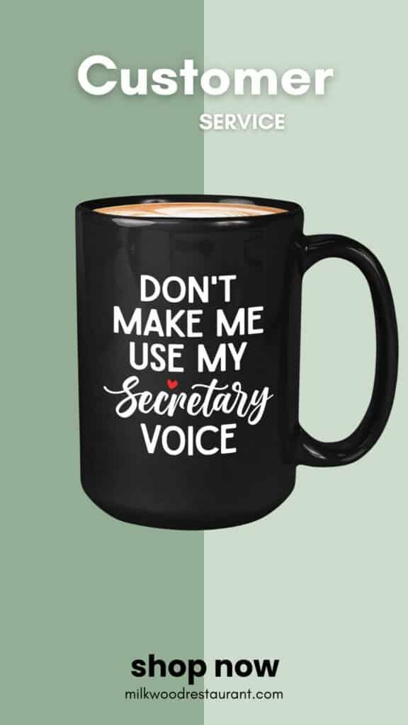 Bubble hugs secretary mug black 15oz - my secretary voice - secretary employee office worker coworkers