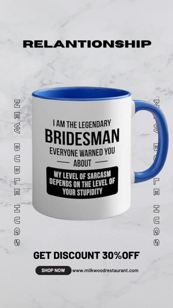 Proposal 2tone mug 11oz blue- legendary bridesman - dad romantic marriage relationship fiancee engagement wedding day step dad mam best friend future husband wife