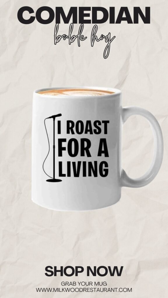 Stand up comedian coffee mug 11oz white -i roast for a living - comic writer performer actor humorous people jokester comedy writers sarcastic aspiring comedian