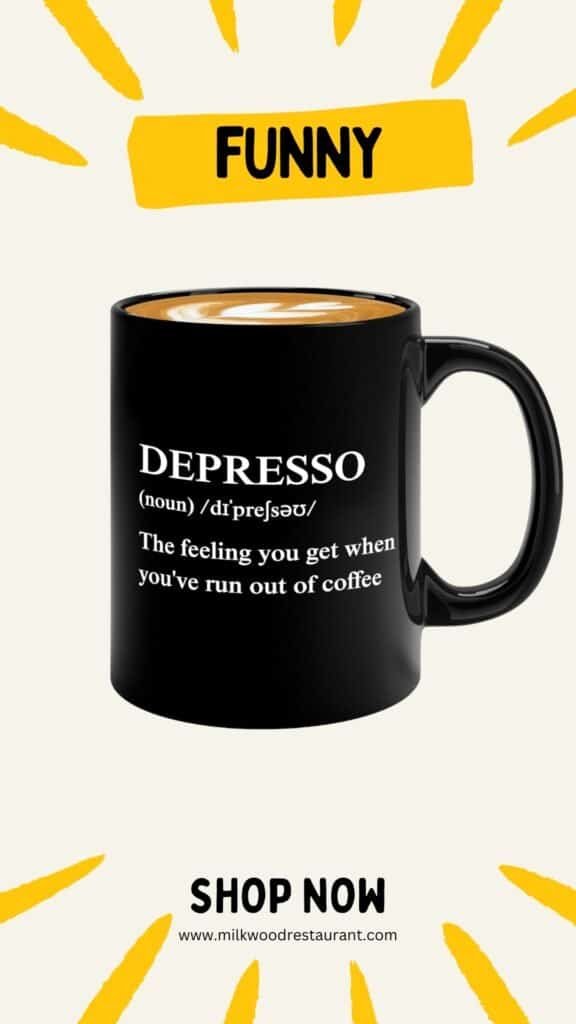 Funny definition coffee mug 11oz black -run out of coffee - funny word meanings comical word silly definitions humorous funny dictionary gifts