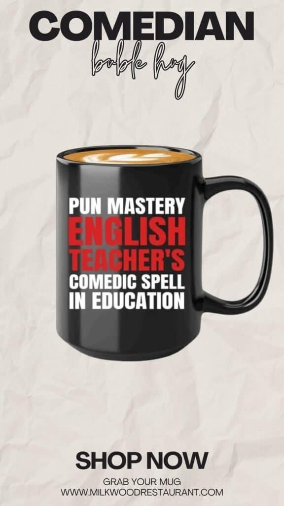 English teacher coffee mug 15oz black -comedic spell - english teacher appreciation gift from student funny grammar police english tutor language educator instructor