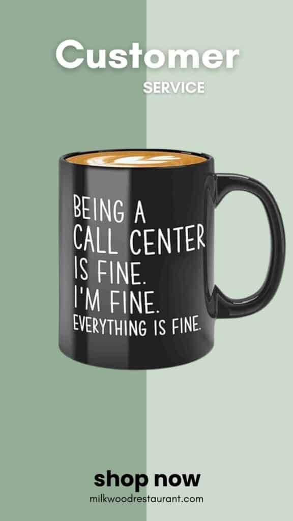 It's fine coffee mug 11oz black -call center im fine - call center agent tech support customer service helpdesk