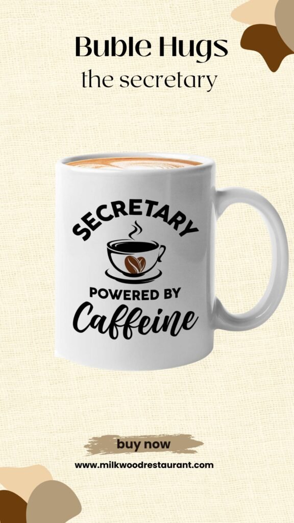 Bubble hugs secretary mug black 11oz - secretary powered by caffeine - secretary coffee lover employee office worker coworkers