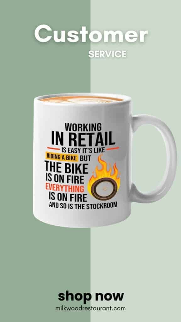 Retail worker coffee mug 11oz white -working in retail a - cashier cash drawer restaurant owner coworker salesman marketing specialist customer service management stores