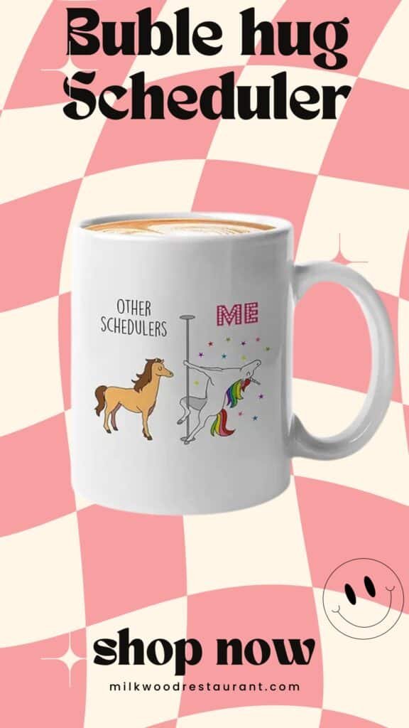 Bubble hugs unicorn me vs other schedulers coffee mug 11oz white - schedulers - unicorn coworker birthday occupation workplace profession job funny schedulers