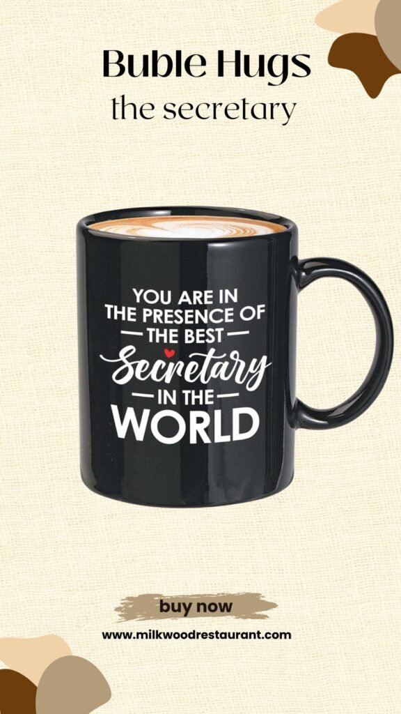 Bubble hugs secretary mug black 11oz - you are in the presence - secretary employee office worker coworkers