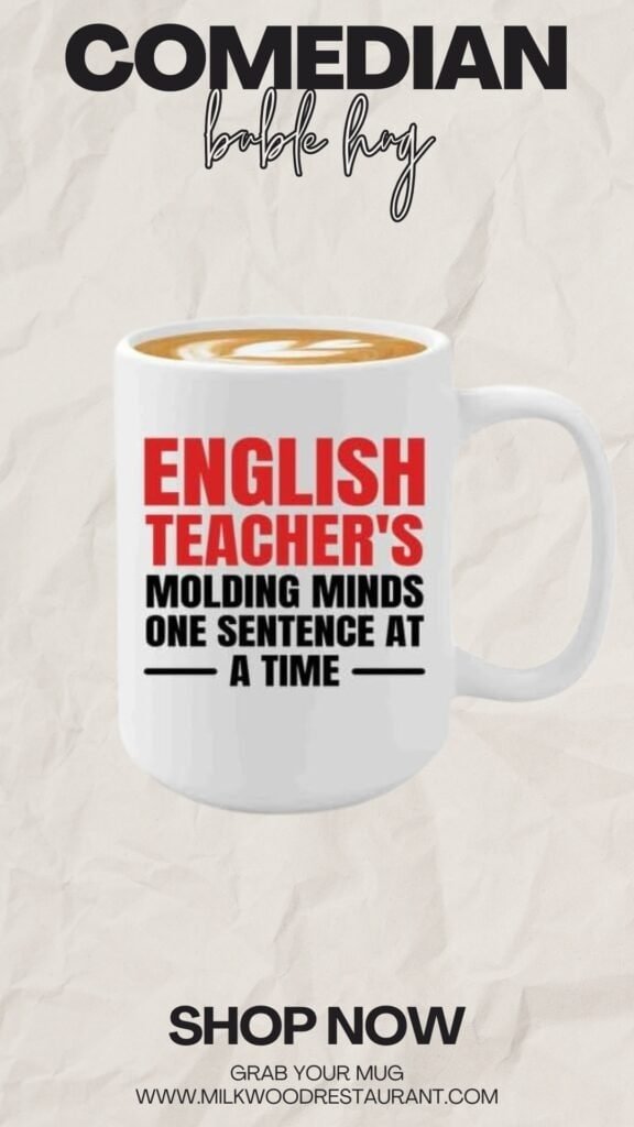 English teacher coffee mug 15oz white -one sentence - english teacher appreciation gift from student funny grammar police english tutor language educator instructor