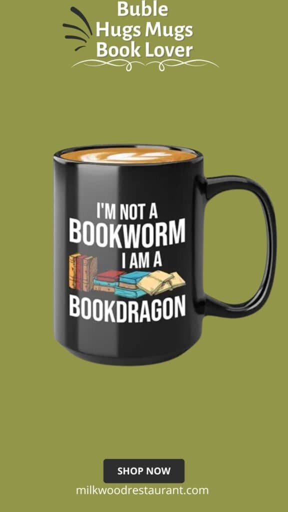 Reading coffee mug 15oz black - bookworm to bookdragon - reader gift book addict book lover bookish appreciation for friend novelist writer librarian bookworm