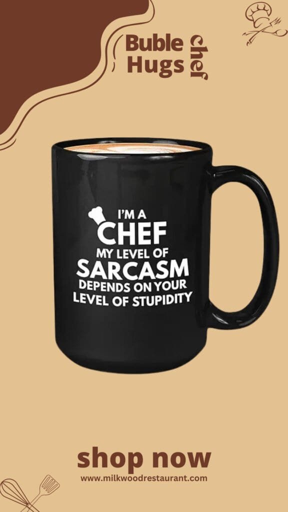 Bubble hugs sarcasm coffee mug 15oz black - funny sarcastic mug for men, women, bestfriend, chef - sarcasm, gag, jokes, witty, chef, cook, kitchen (i'm a chef my level of sarcasm)