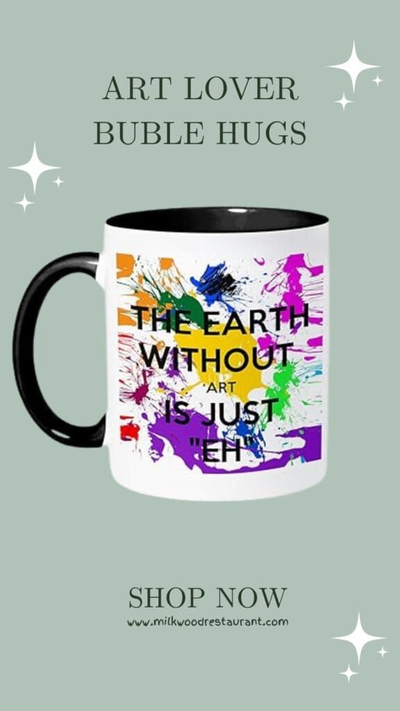 3drose ceramic the earth without art is just eh mug, 1 count (pack of 1), black