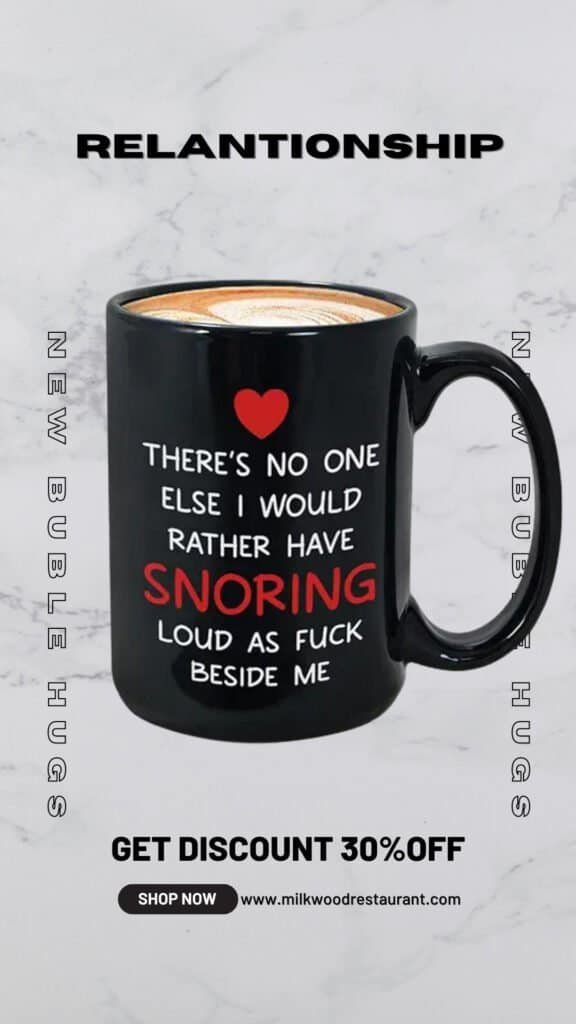 Bubble hugs valentine's day coffee mug 15 oz, there is no one else i would rather have snoring loud funny gift for husband wife anniversary relationship, black