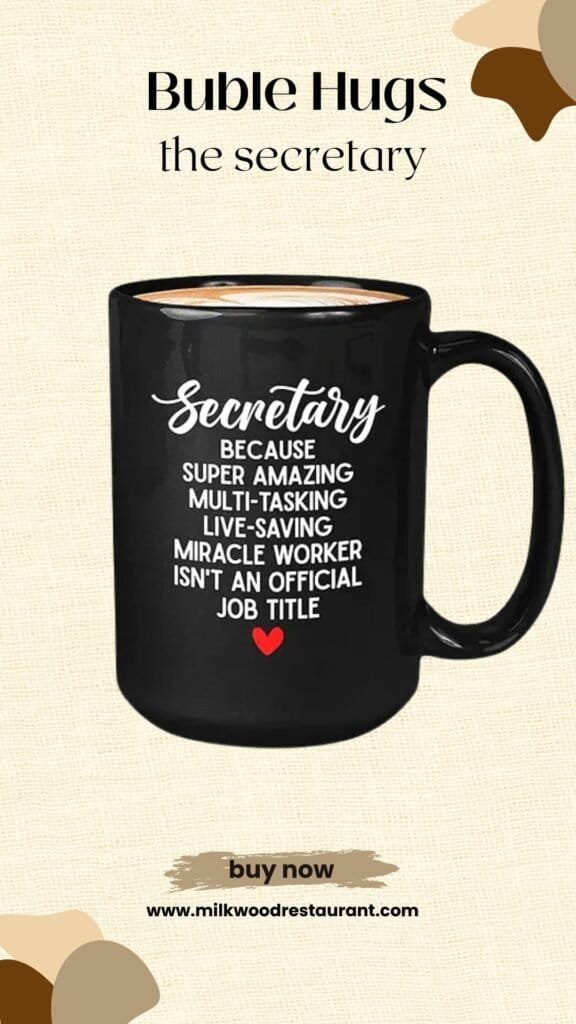 Bubble hugs secretary coffee mug 15 oz black - secretary because super multi tasking - coworker office secretary school secretary administrative assistant