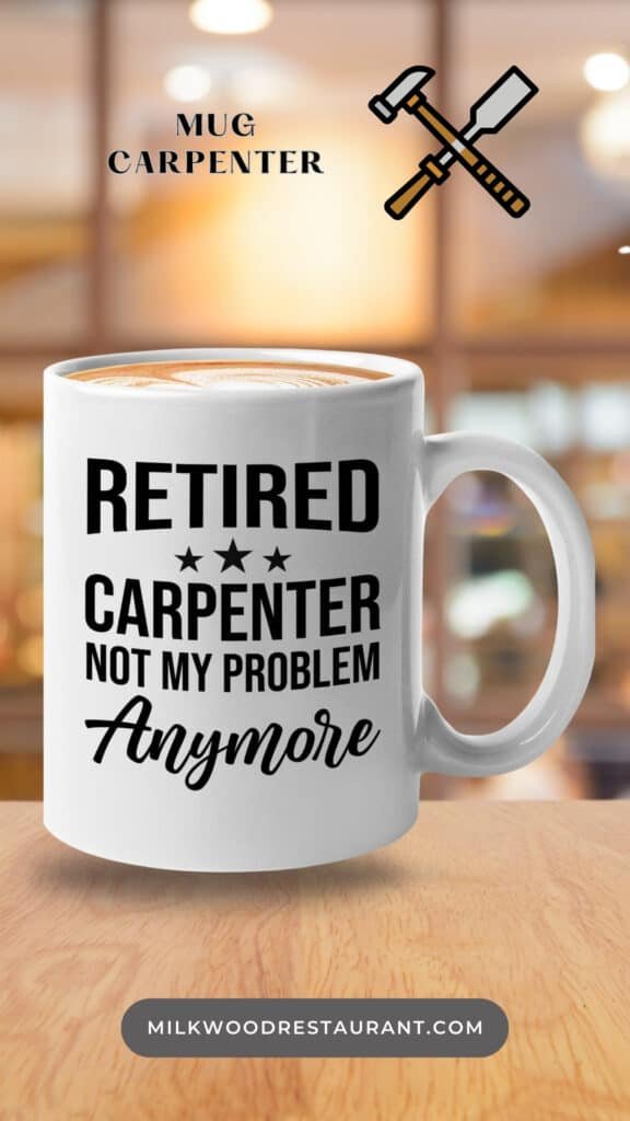 Bubble Hugs Retired Carpenter Coffee Mug 11oz White - Retired carpenter not my problem

IRREPLACEABLE Retired Coworker MUG FOR A BUSY EVERYDAY LIFE --- Keeps drinks tasty! Our coffee mug can withstand low to high temperature. This Coffee mug has outstanding print quality that will last a long time. We design our Retired Coworker mug with your comfortability in mind!
