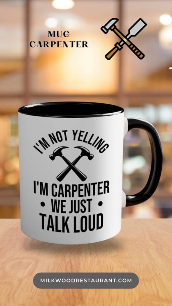 Carpenter Two Tone Black Edition Coffee Mug 11oz - I'm Carpenter - Woodworker Gift Men Carpentry 

A PRESENT TO YOUR SOMEONE SPECIAL --- Our woodworker mug is a perfect gift especially if they love taking their morning coffee on the commute or on-the-go. Be it for your brother, sister, mom, dad, grandpa, grandma, best friend, boyfriend, girlfriend, son, daughter, fiance, husband, wife, in laws, cousins, aunts, uncles, boss, coworkers, him or her, you can also give this coffee mug to anyone and see them enjoy their happiness!