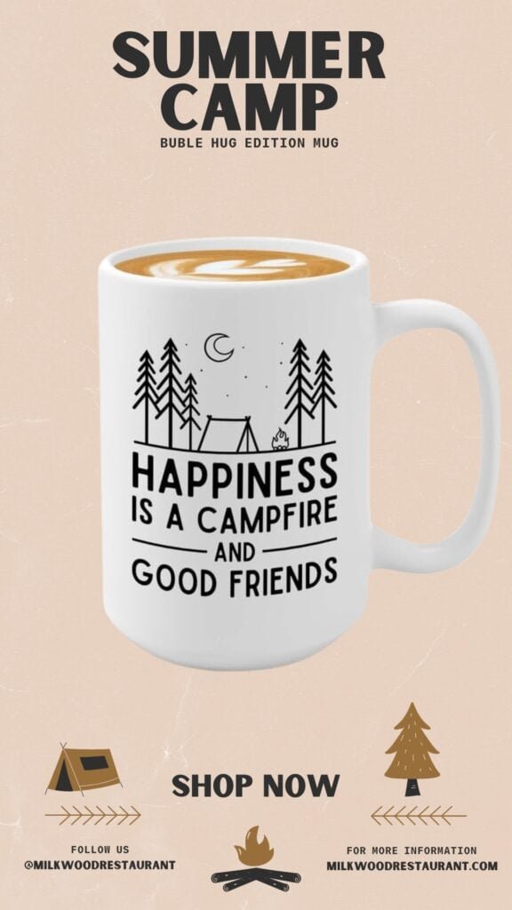 Camping Coffee Mug 15oz White - Good Friends - Mountain Coffee Cups Hiking Mug Wildlife Gifts Adventure Gifts