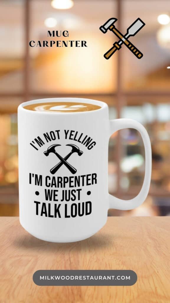 Carpenter Coffee Mug 15oz White - I'm Carpenter - Woodworker Gift Men

EXCLUSIVE DESIGN HANDYMAN COFFEE MUG --- There’s no better combination than having your beverages with this novelty mug that describes who you are. Our mug is exclusively designed by professional designer to fulfill your need and a great choice to hold your beverages hot or cold for hours. No more using disposable coffee cups!