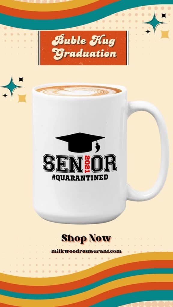 Bubble hugs graduation coffee mug - senior 2021 - student school education college degree phd doctorate grad doctor congrats graduate 15oz black