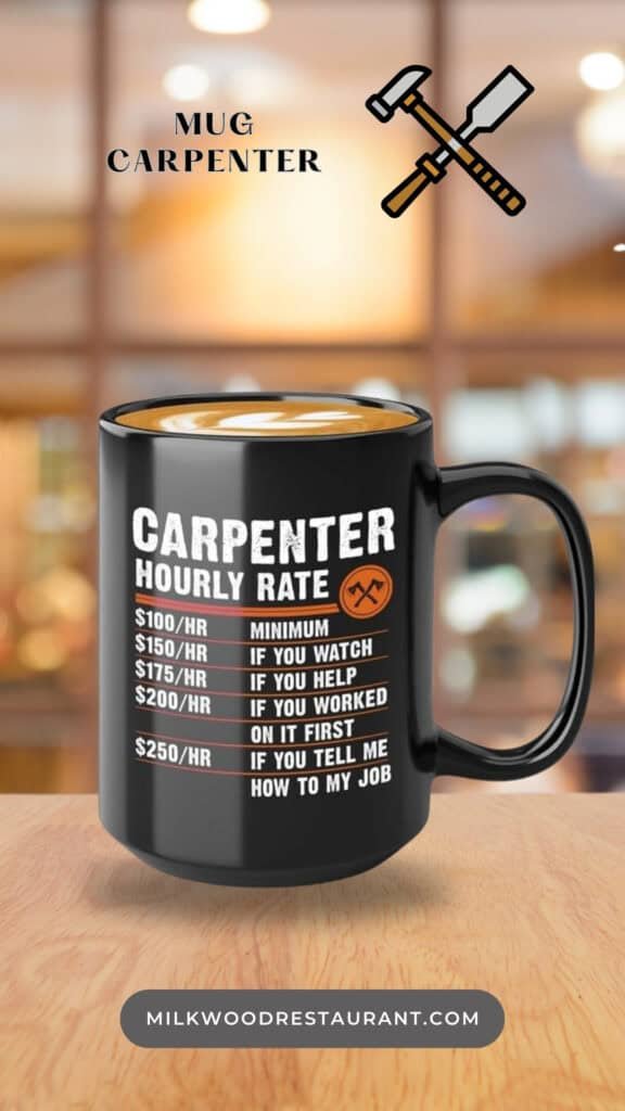 Woodworker Coffee Mug 15oz Black -Carpenter Hourly Rate - Carpenter

A PRESENT TO YOUR SOMEONE SPECIAL --- Our woodworking mug is a perfect gift especially if they love taking their morning coffee on the commute or on-the-go. Be it for your brother, sister, mom, dad, grandpa, grandma, best friend, boyfriend, girlfriend, son, daughter, fiance, husband, wife, in laws, cousins, aunts, uncles, boss, coworkers, him or her, you can also give this coffee mug to anyone and see them enjoy their happiness!