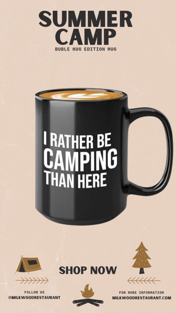 Hobby Coffee Mug 15oz Black - rather be camping - Hobby Camping Caravan Camp Hunting Adventure Tenting Adventure Outdoors Activity Gift