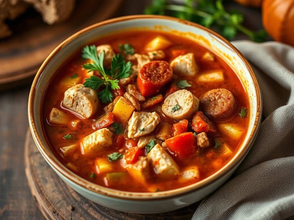 Chicken sausage jambalaya soup