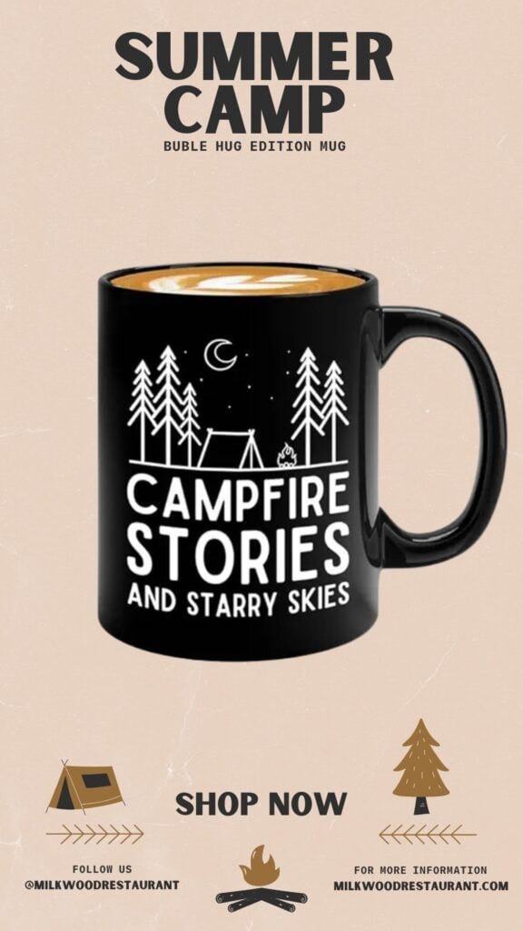 Camping Coffee Mug 11oz Black - Campfire Stories - Gift For Nature Lover Woman Nature Lover Gifts Gifts For Camping Enthusiasts