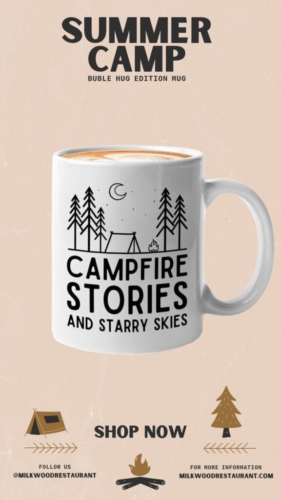 Camping Coffee Mug 11oz Black - Campfire Stories - Gift For Nature Lover Woman Nature Lover Gifts Gifts For Camping Enthusiasts