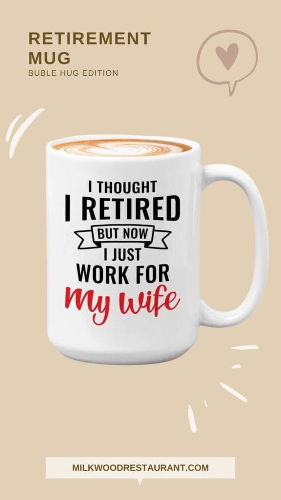 Retirement coffee mug 15oz black - for wife - funny coworker bestie office worker leaving husband humor farewell friends going away school cafetaria humor